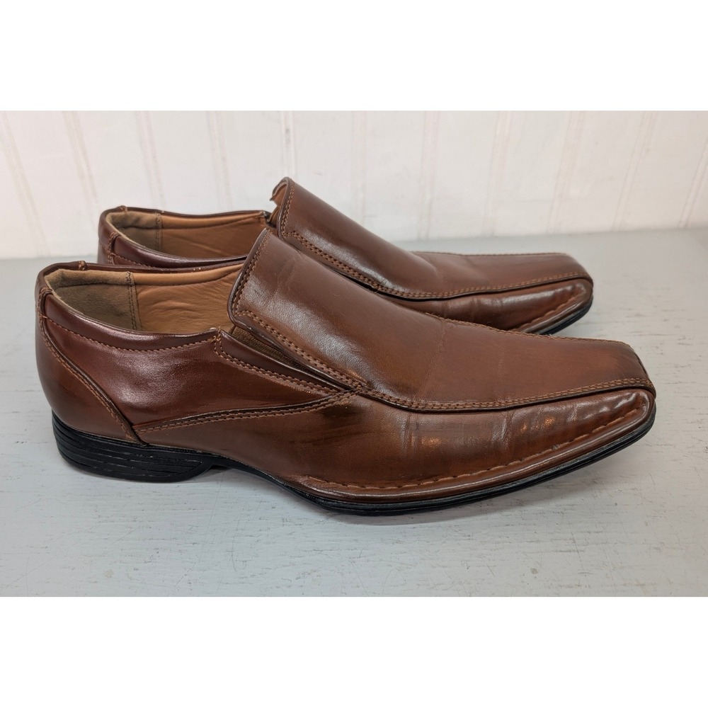 Bruno Marc Giorgio-1 Square Toe Slip On Loafers Dress Shoes Men's 6.5 Brown - Picture 3 of 6